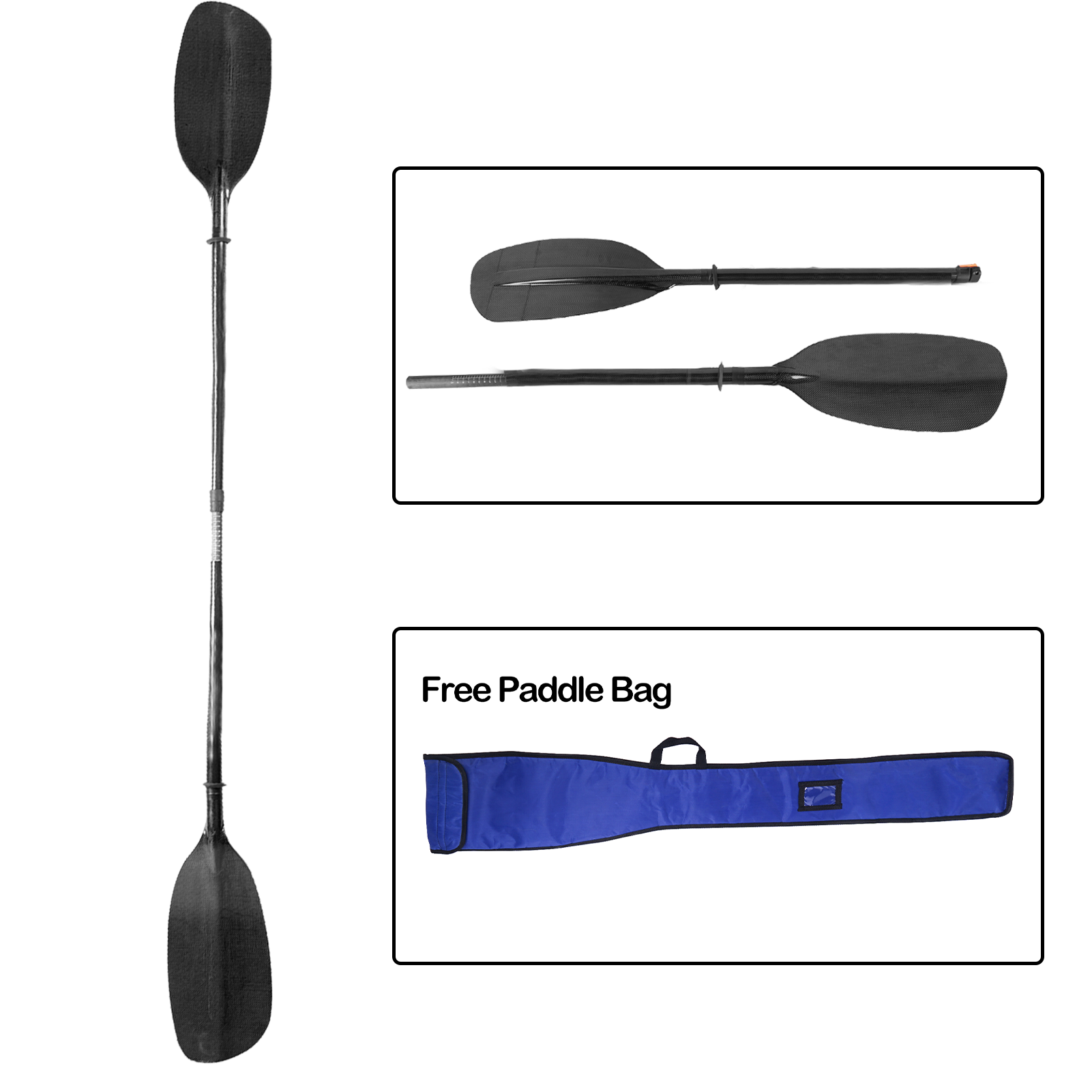 Kayak Paddle Carbon - 815g karbon Whitewater kürek düz şaft