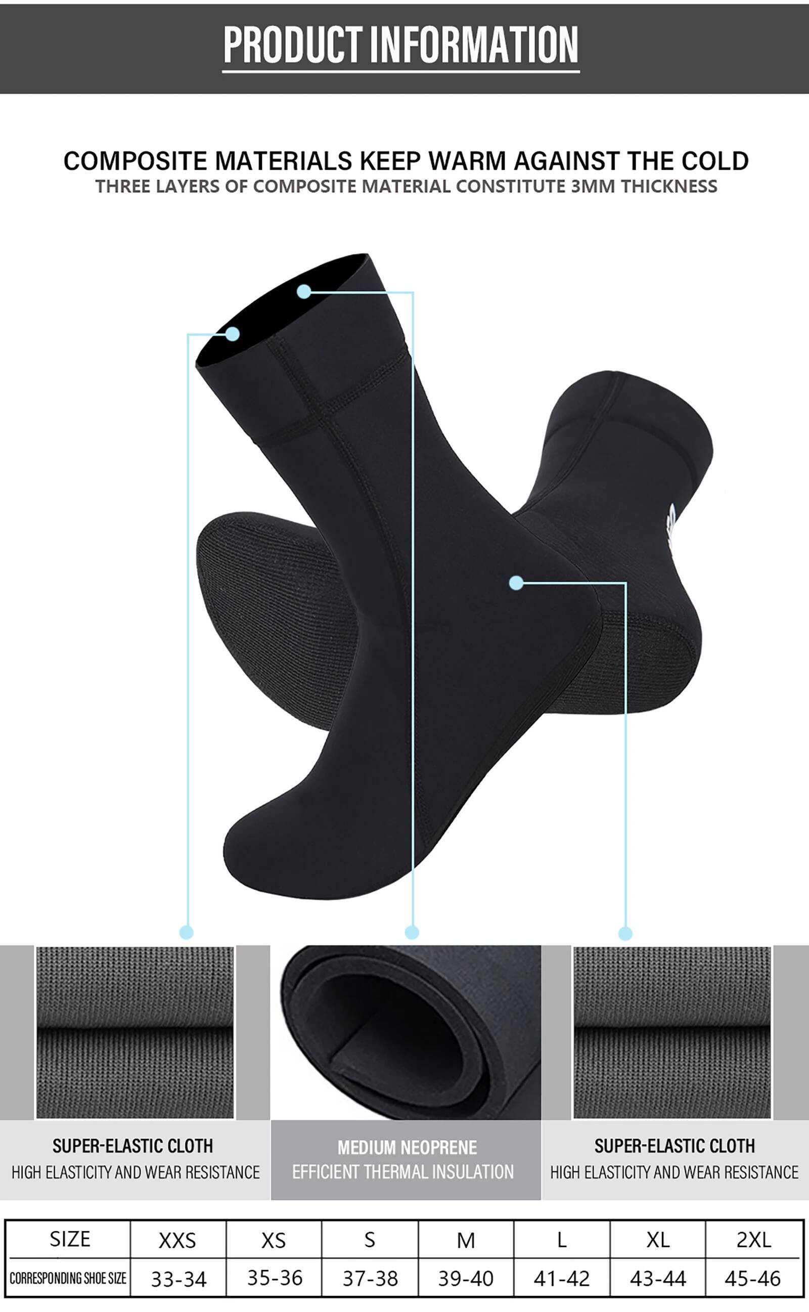 Çoraplar 1.5mm/3mm/5mm Plaj Ne - Wetsuit 3Mm Neoprene incelemesi ve fiyatı